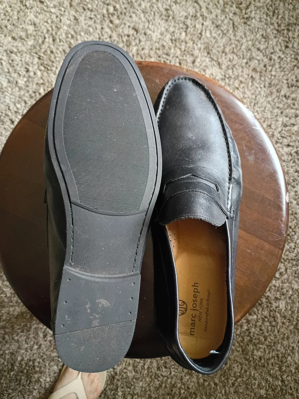 Classic Black Leather Penny Loafers Made In Brazil